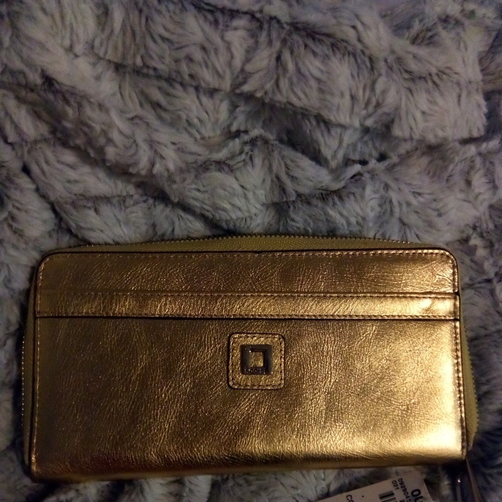 LODIS brand new gold leather wallet